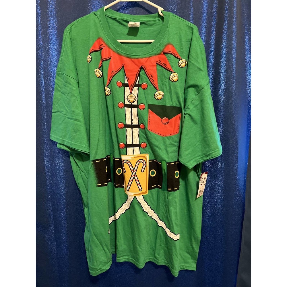 Dec. 25th Christmas Santa's Helper Elf Unisex Green BIG T-Shirt Size 3XL *NWT*